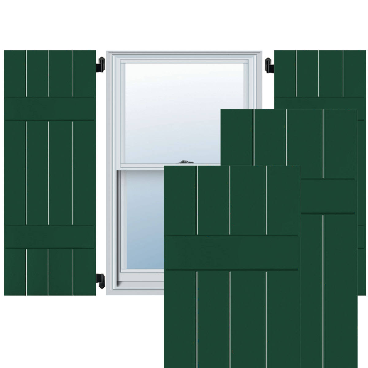 15 in. x 50 in. Real Wood Western Red Cedar Board and Batten Shutters Pair C269