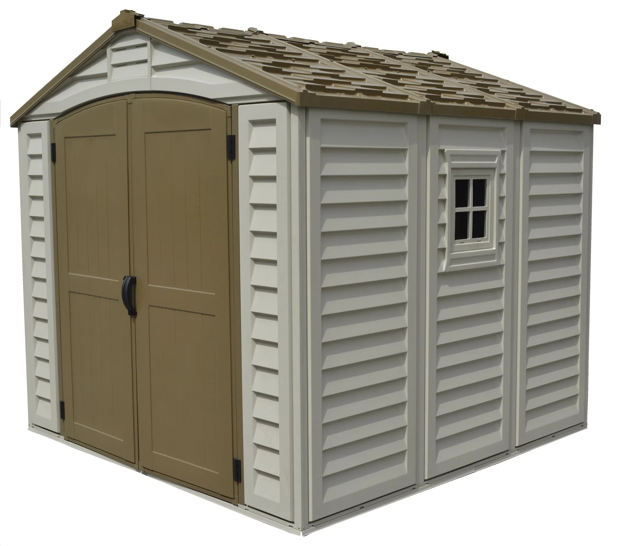 Offwhite/Brown 8x8 Outdoor Storage Shed L553482