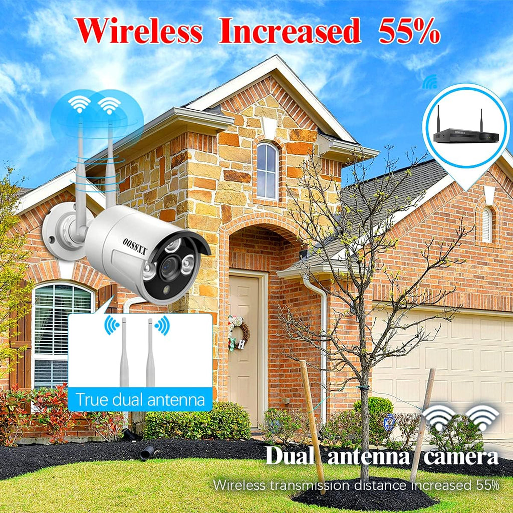 2K 3.0MP Wireless Security Camera System, 8 Channel NVR with 6TB HDD W92093