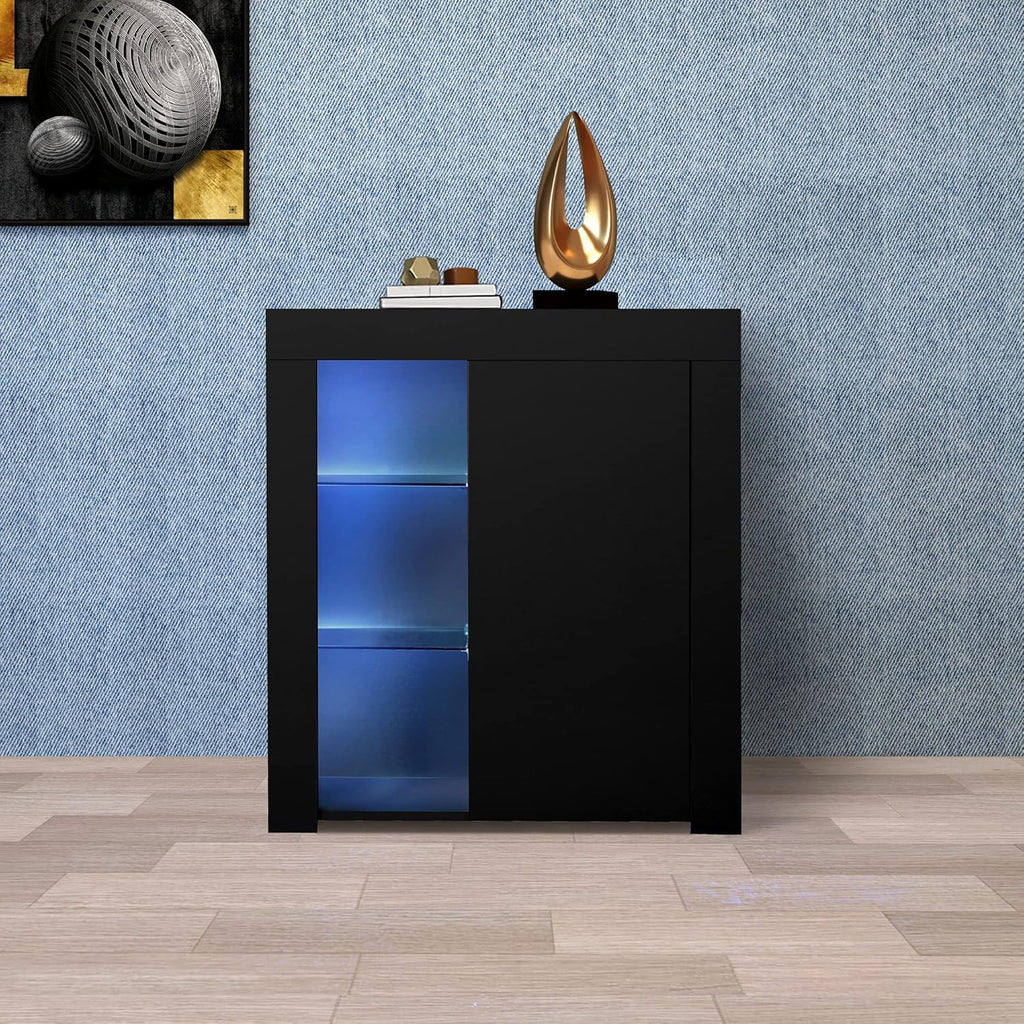 White 3 Door Sideboard Buffet Storage Cabinet with LED Light F919