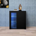 White 3 Door Sideboard Buffet Storage Cabinet with LED Light F919