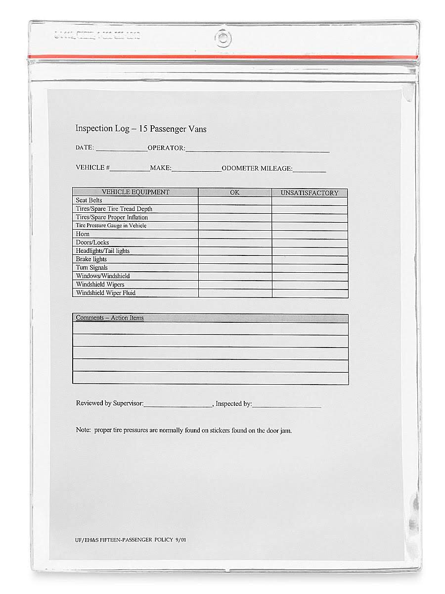 Reclosable Vinyl Envelopes - 10 x 13 L6630