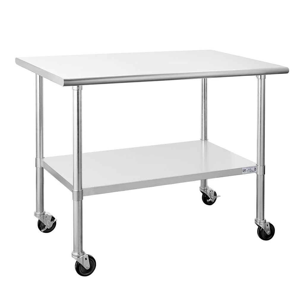 Stainless Steel Table 24 x 36 Inches with Caster Wheels and Undershelf R27966