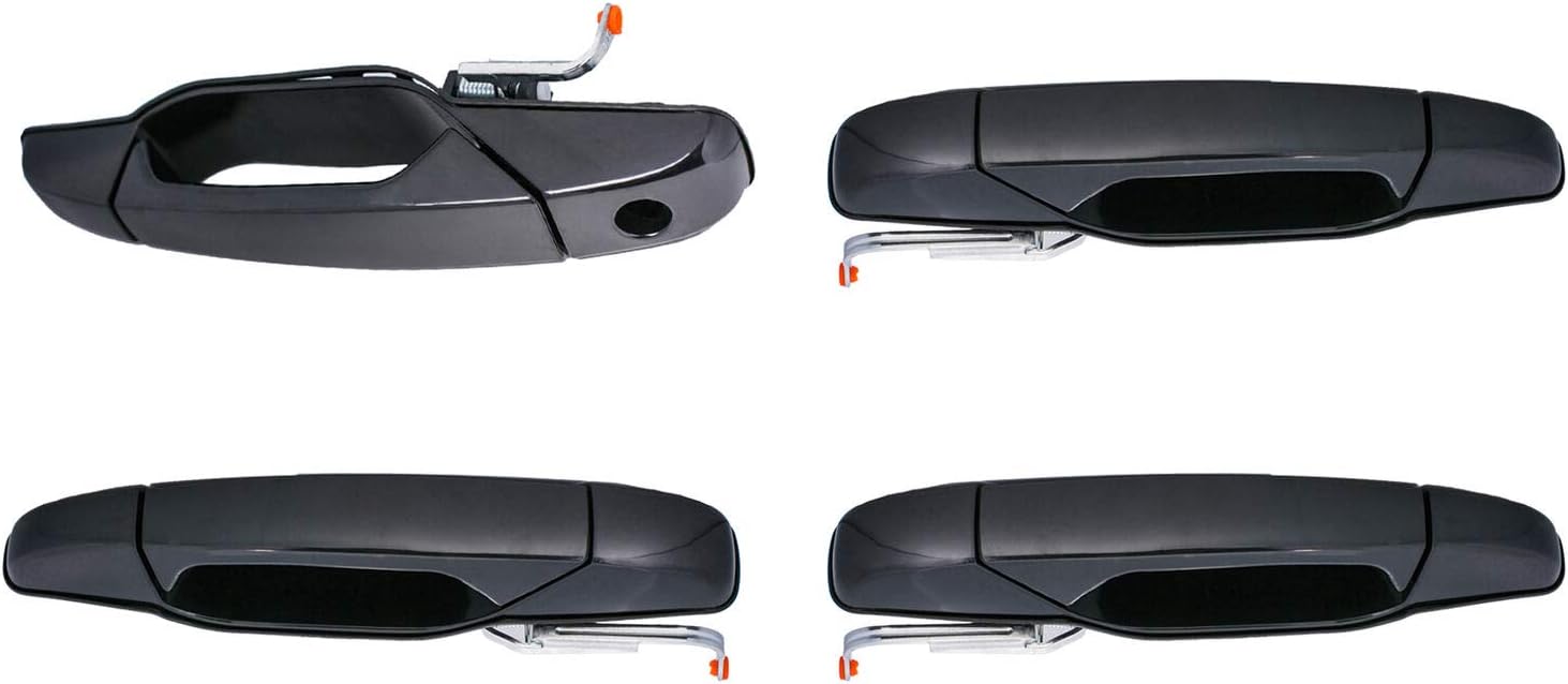 4pcs Black Exterior Door Handles F6566