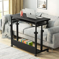 Black Height Adjustable Rolling Computer Desk with Keyboard Tray I3735