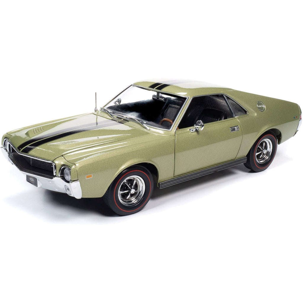 1968 AMC AMX Hardtop Light Green Metallic with Black Stripes Muscle Car I74946
