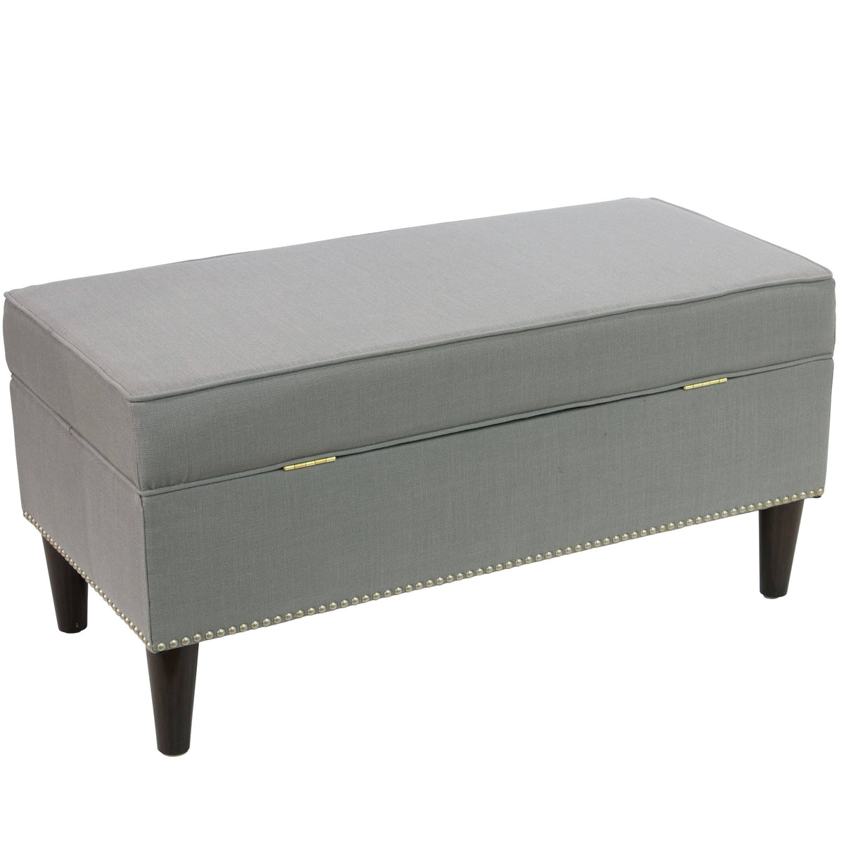 Linen Gray Button Storage Bench M501