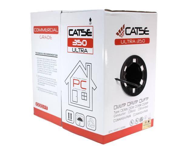 Red 24 AWG 1000ft Cat5e Riser Bulk Ethernet Cable L6089