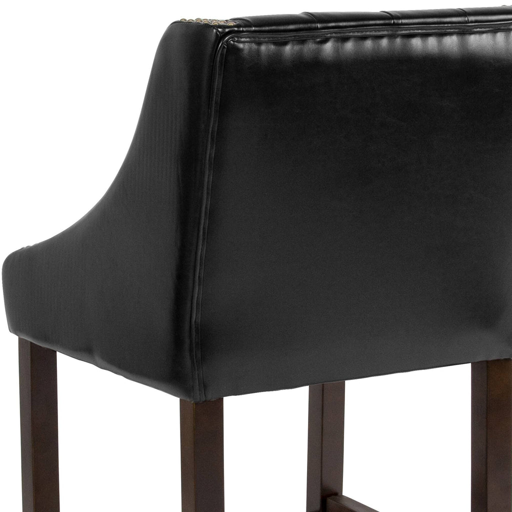 Black Leather Counter Height Stool N370