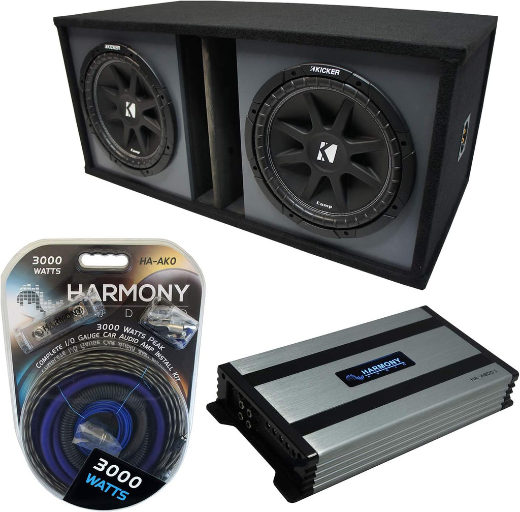 Ported Dual 10 Sub Box Enclosure & Amp R185