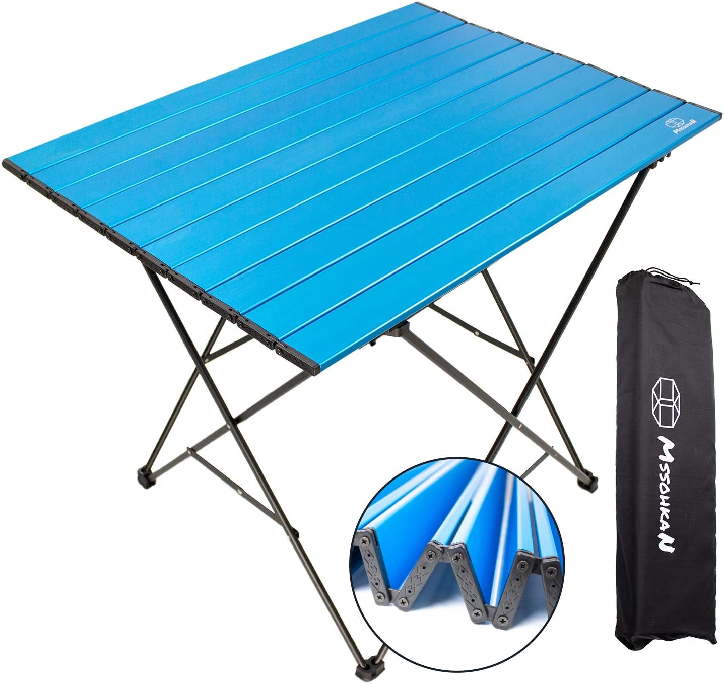 Blue Medium Aluminum Camping Table with Carry Bag U369572