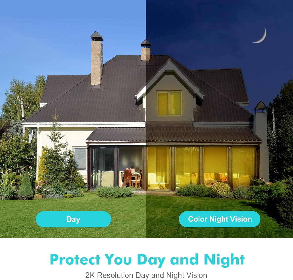 2K Solar Security Camera with Solar Panel X7596