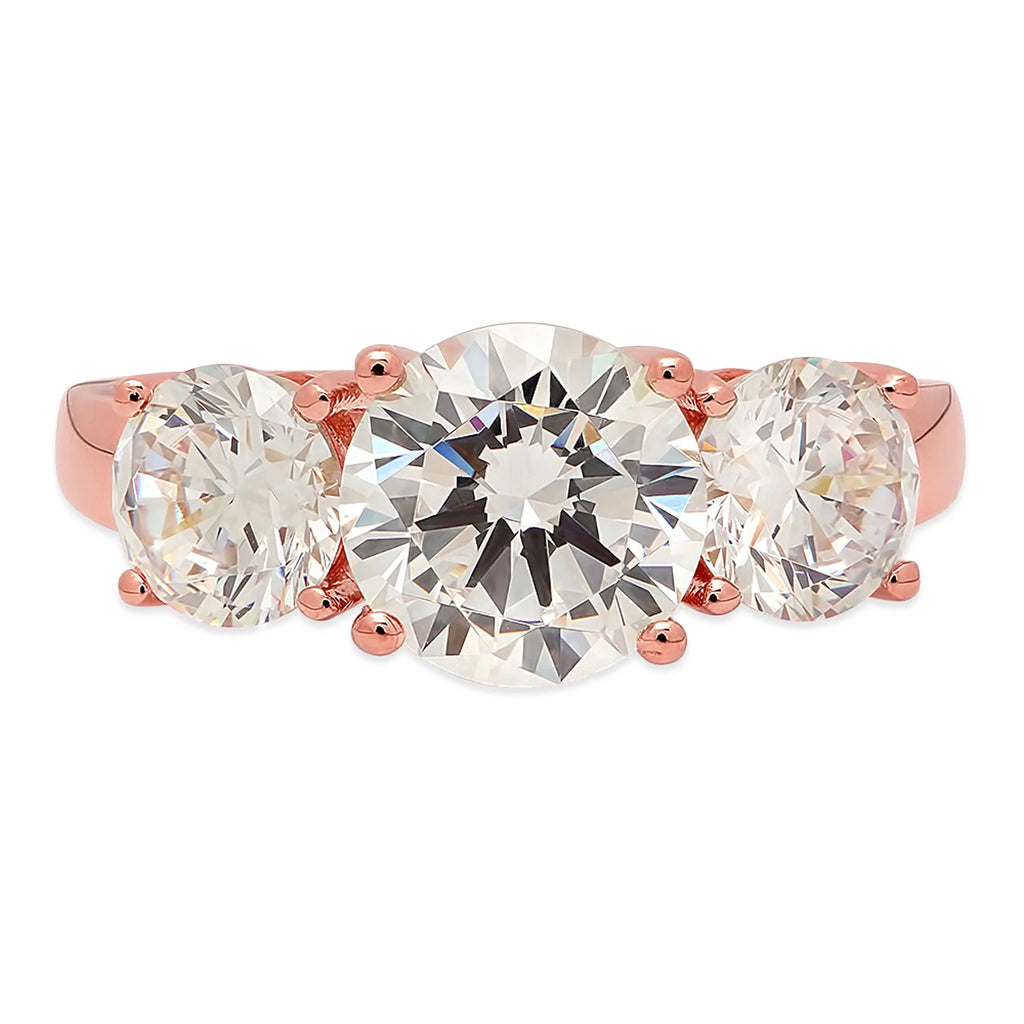 18K Rose Gold Three-Stone Diamond Engagement Ring L784677