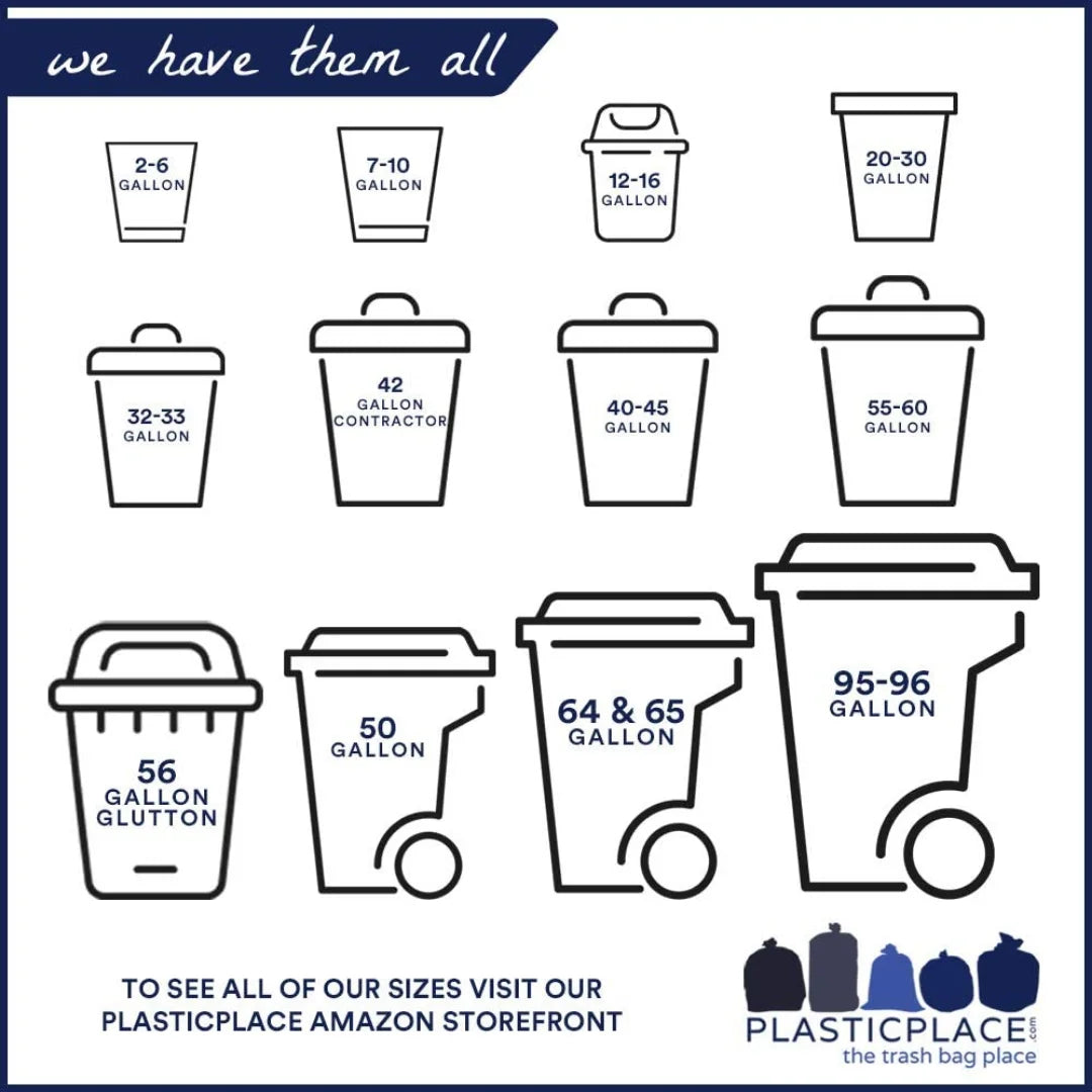 65 Gallon Black Heavy Duty Trash Bags, 50 Count Q1849