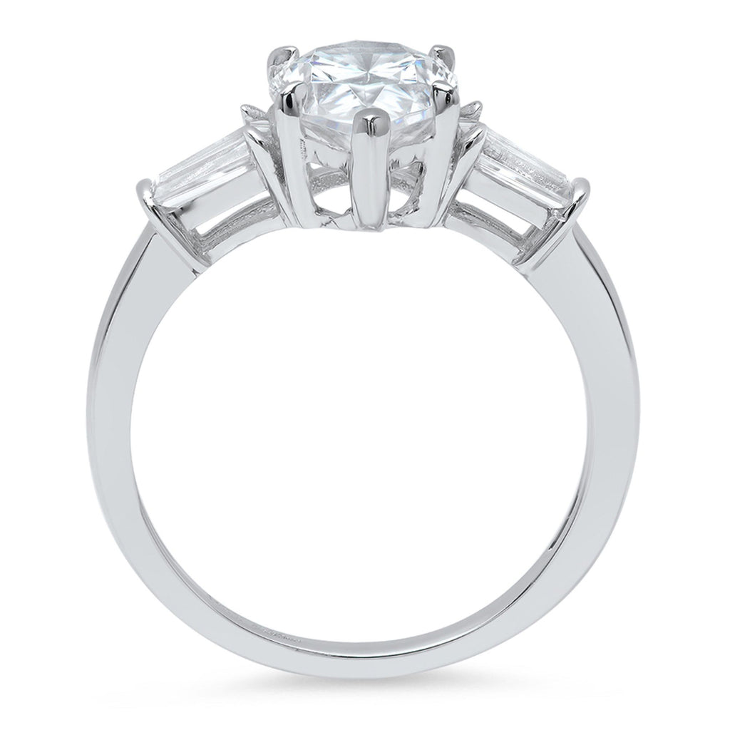 18K White Gold Three-Stone Diamond Engagement Ring D725861