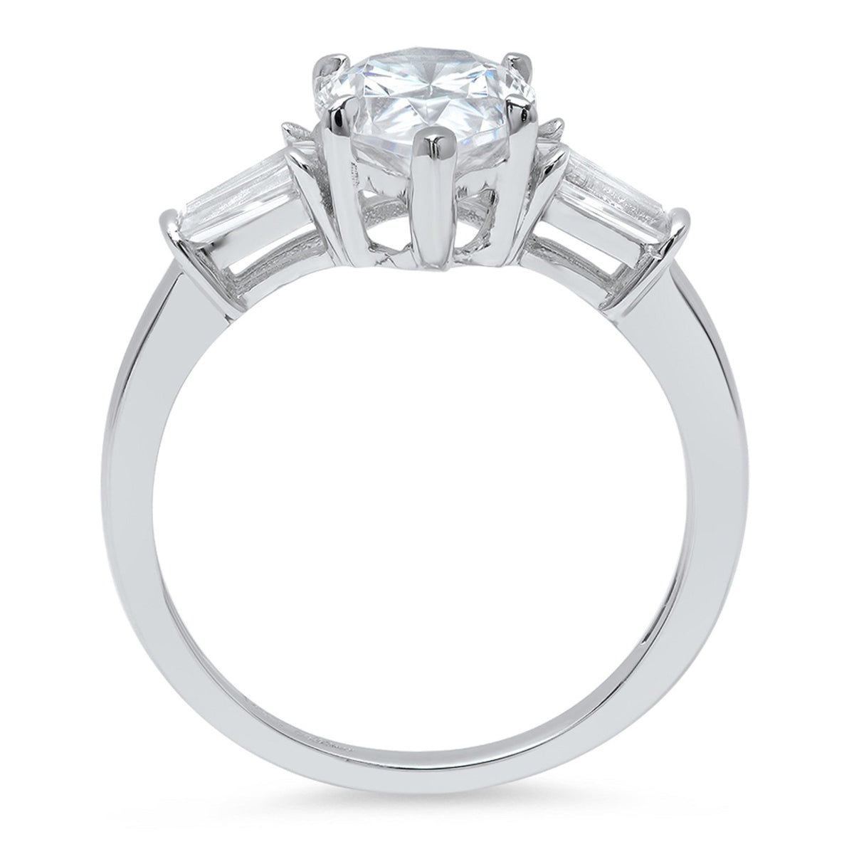 18K White Gold Three-Stone Diamond Engagement Ring D725861