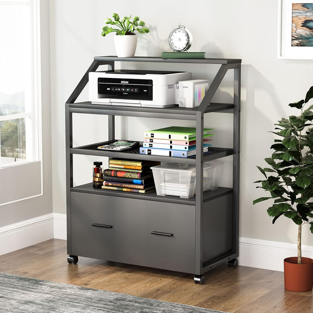 Lateral File Cabinet with Storage Shelves S711