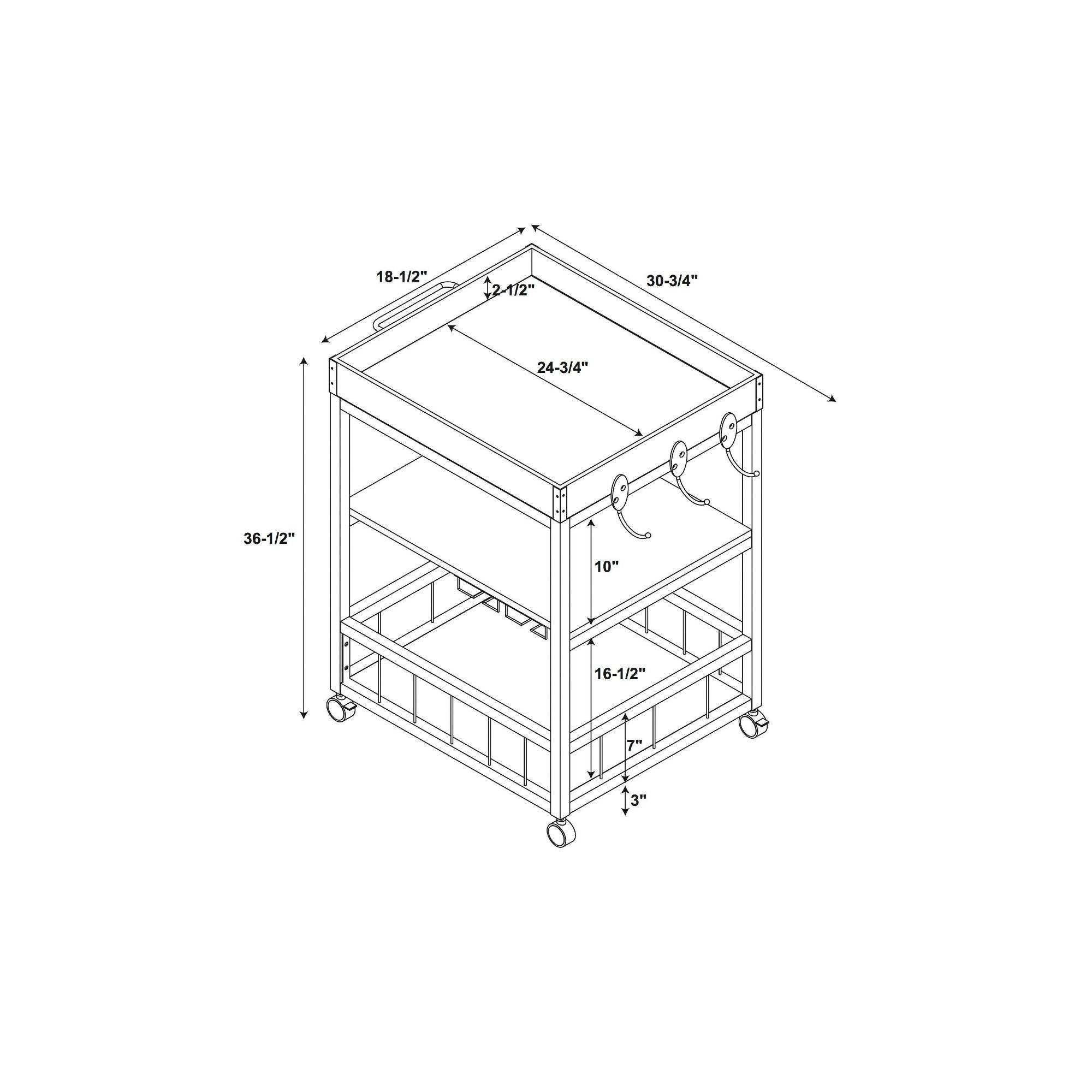 Black Kitchen Cart T333