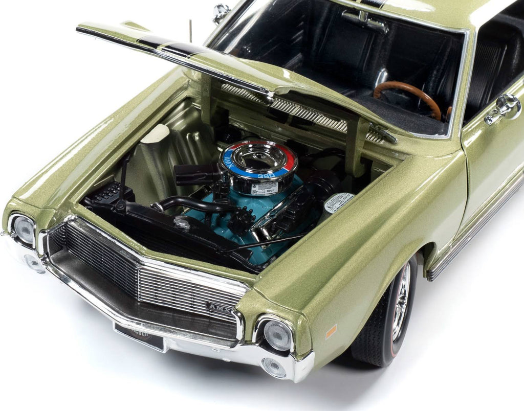 1968 AMC AMX Hardtop Light Green Metallic with Black Stripes Muscle Car I74946