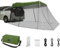 Car Awning Sun Shelter with Mosquito Net, Portable SUV Tent Tailgate Shade Canopy (Army Green) Z348204