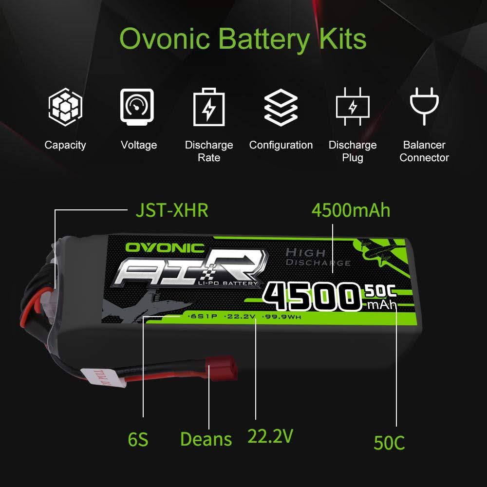 6s 22.2V 4500mAh 50C Lipo Battery with Deans Plug I33545