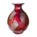 Red Ceramic Round Water Jar Vase P4483