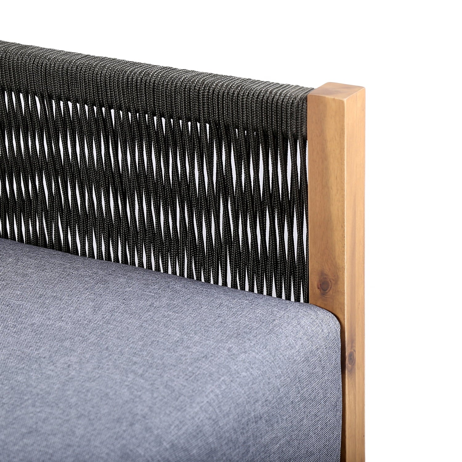 Natural Wood & Fabric Outdoor Patio Sofa P68832