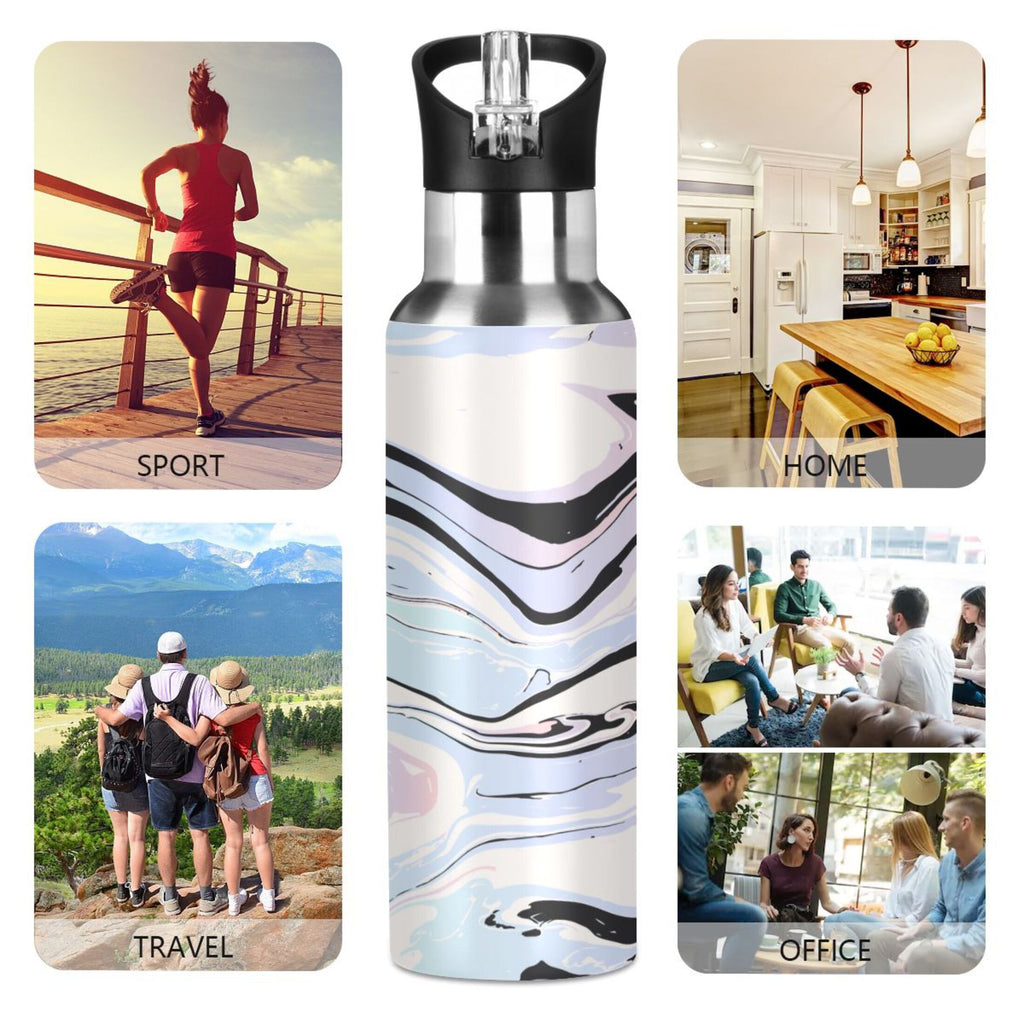 Stainless Steel Vacuum Insulated Water Bottle with Straw Lid 20 OZ O373