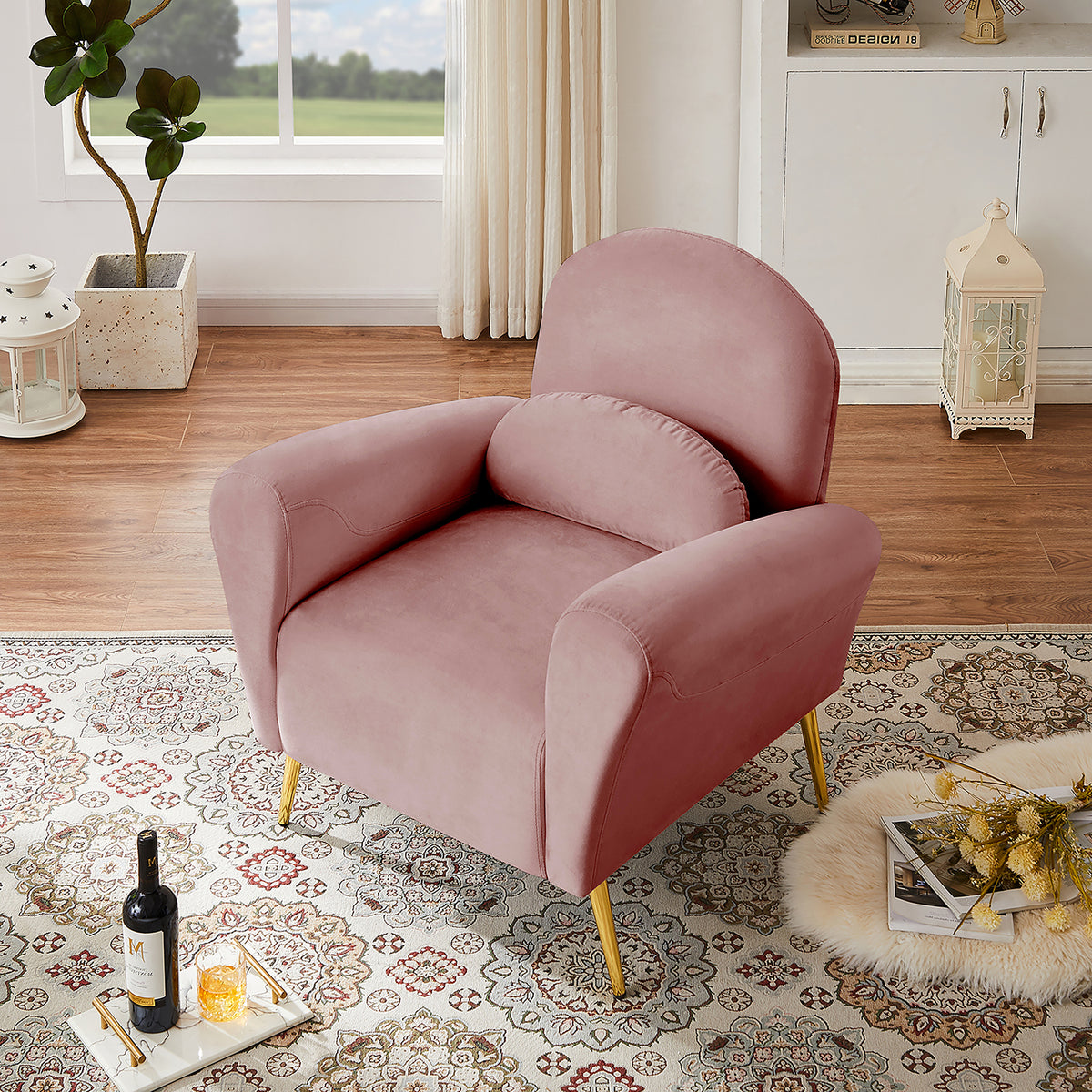 Blue Upholstered Armless Chair G38677