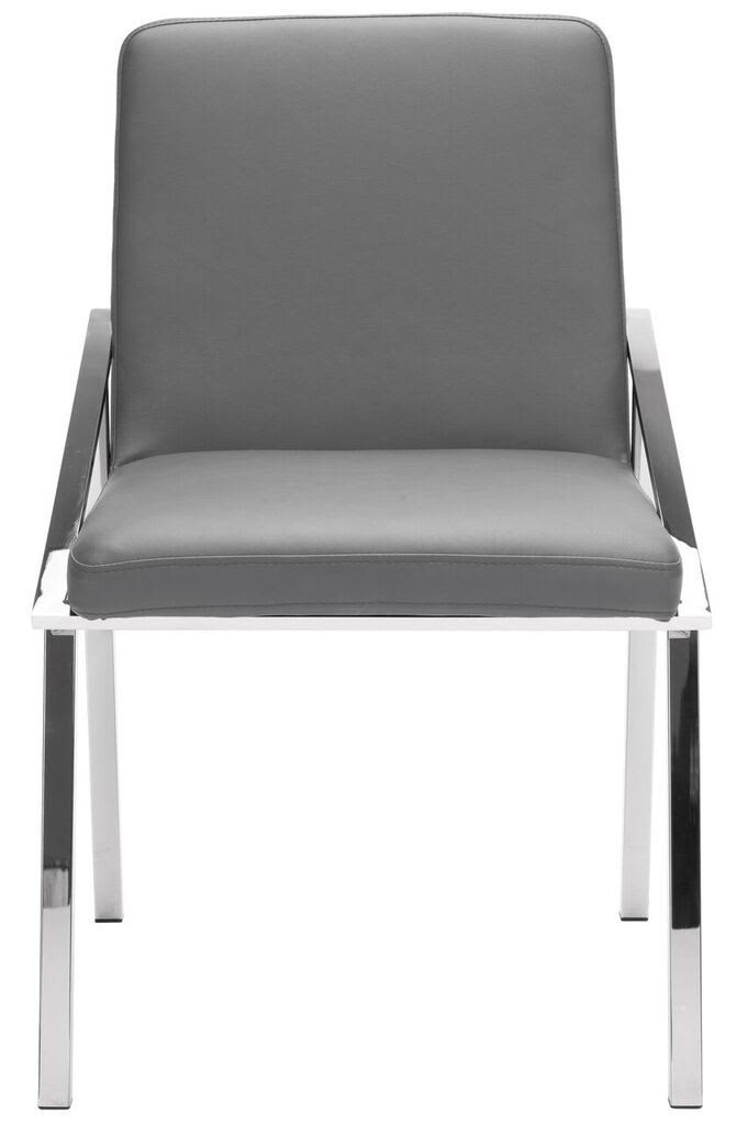 White/Polished Stainless Dining Chair Z55296