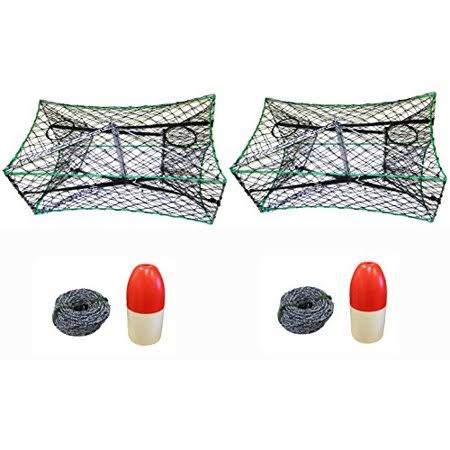 2-Pack Galvanized Foldable Crab Trap with Non-Lead Sinking Line and Float Combo O92918