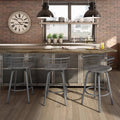 Swivel Metal Counter Stool with Distressed Wood Seat W6228