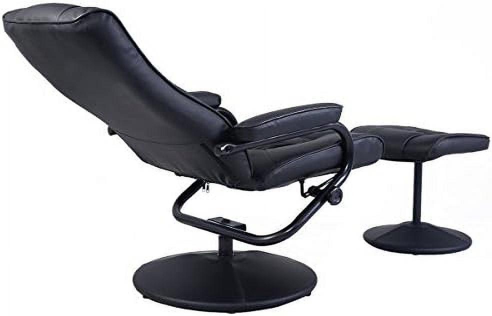 Gray PU Leather Recliner Chair with Ottoman L42888