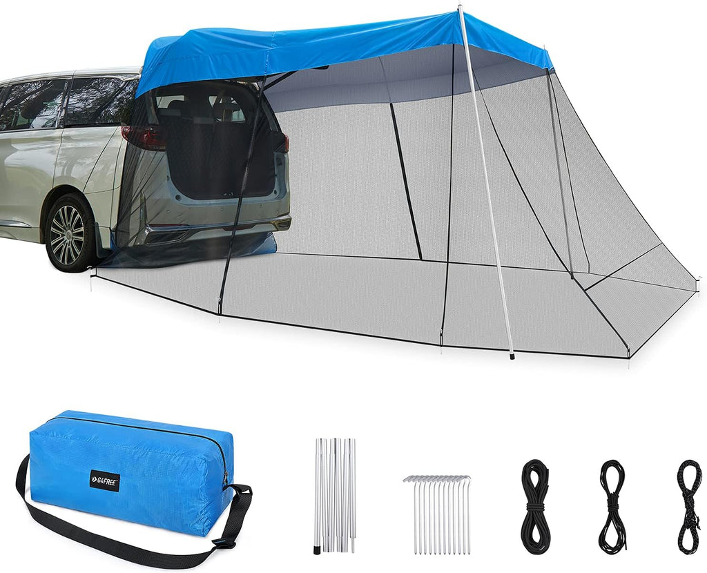Car Awning Sun Shelter with Mosquito Net, Portable SUV Tent Tailgate Shade Canopy (Army Green) Z348204