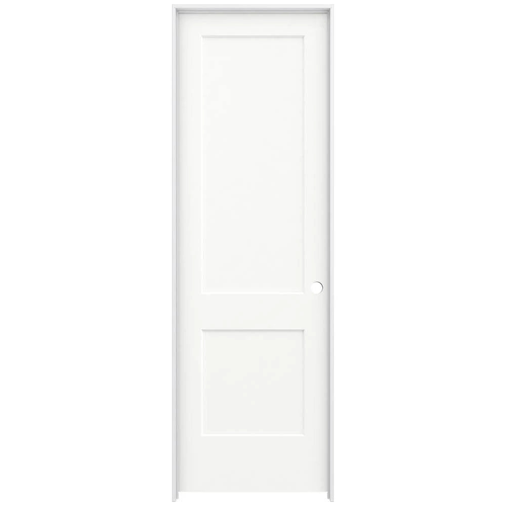 White Painted Left-Hand Solid Core Molded Composite MDF Single Prehung Interior Door H191665