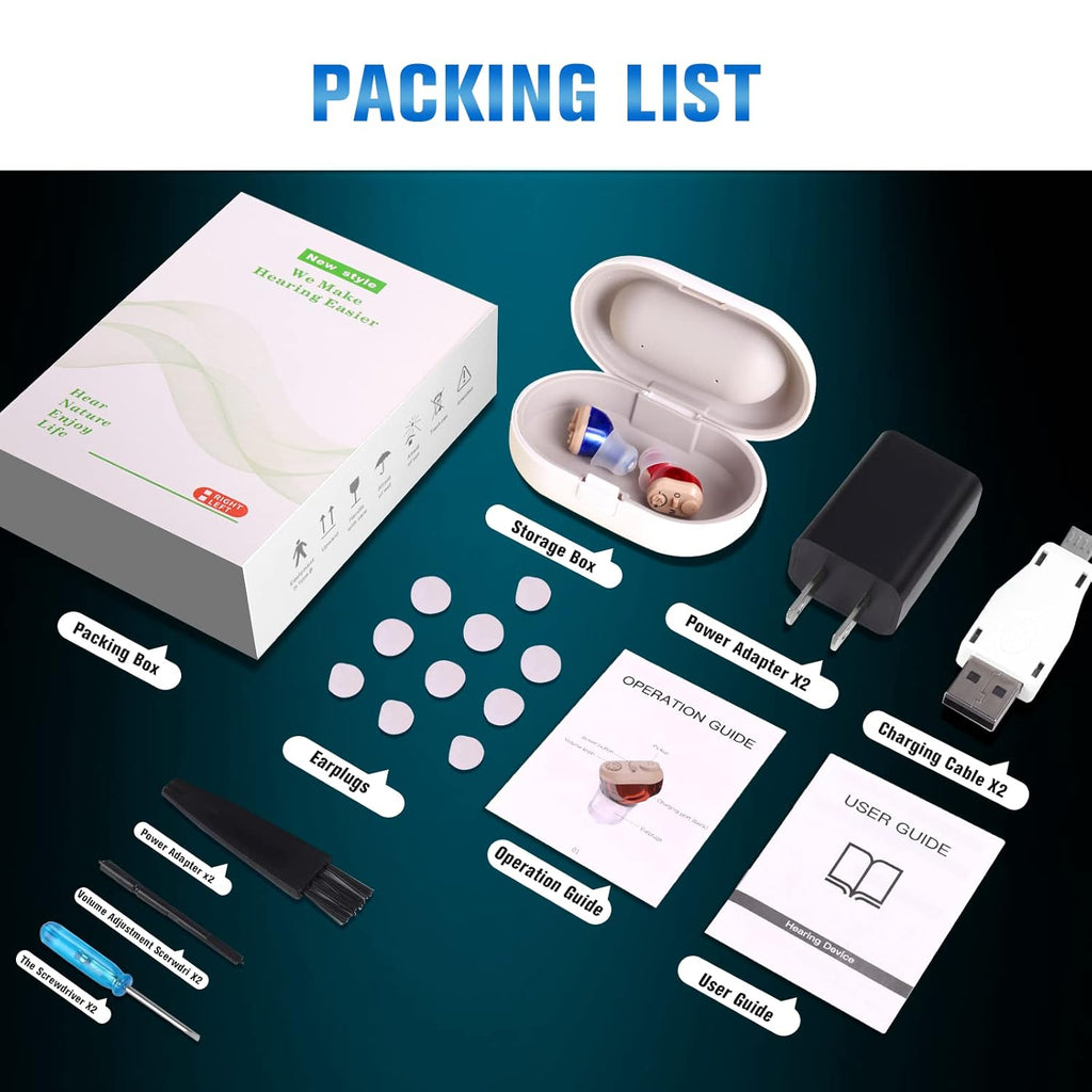Rechargeable Invisible Hearing Aid 2 Pack C47512