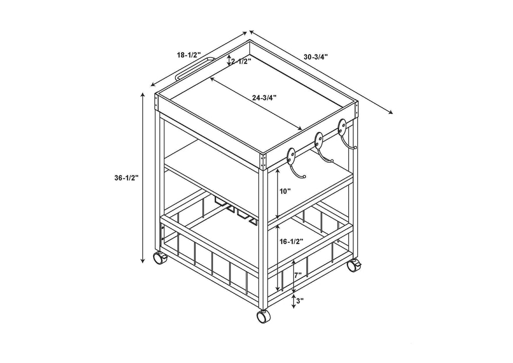 Black Kitchen Cart T333
