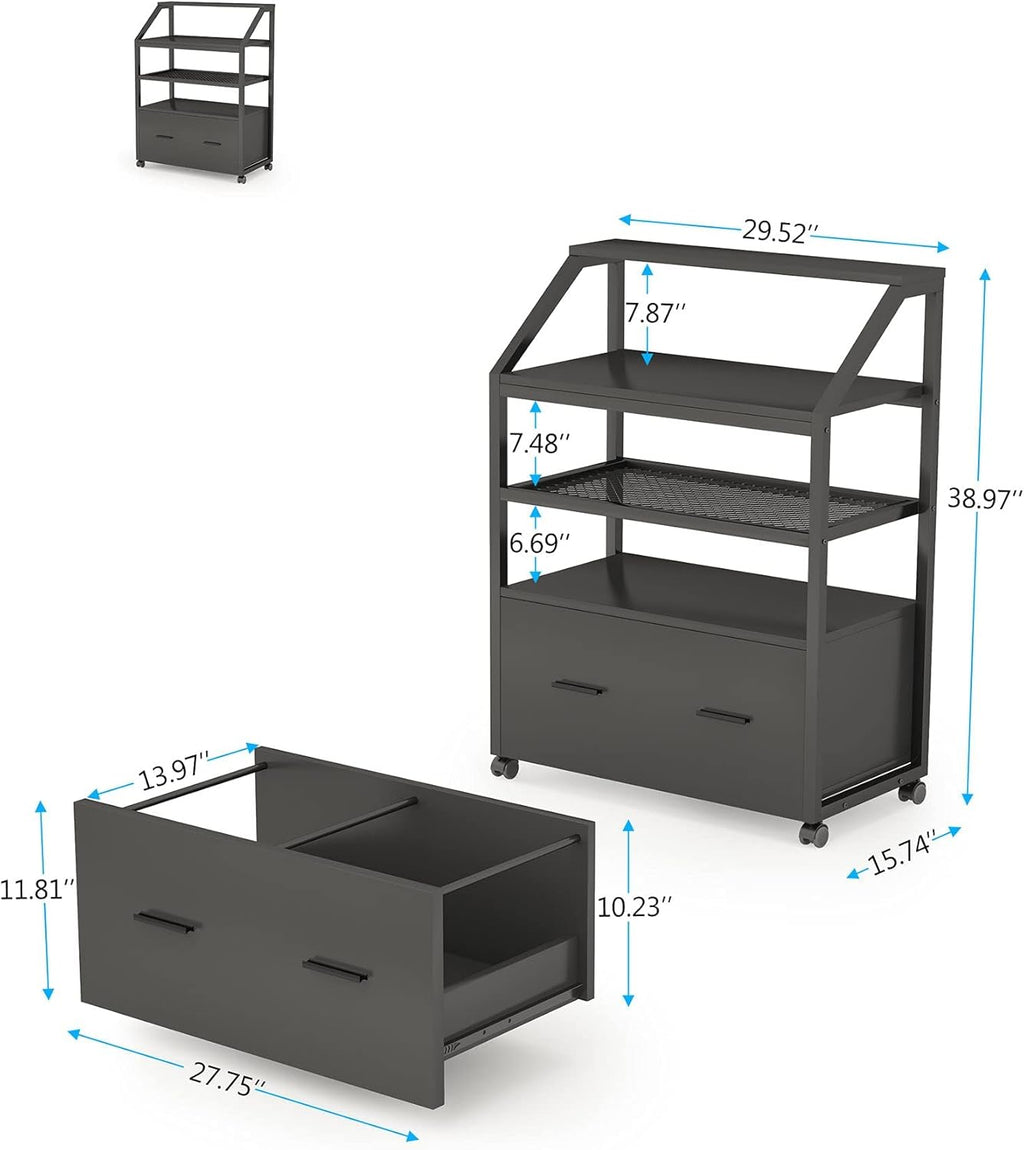 Lateral File Cabinet with Storage Shelves S711