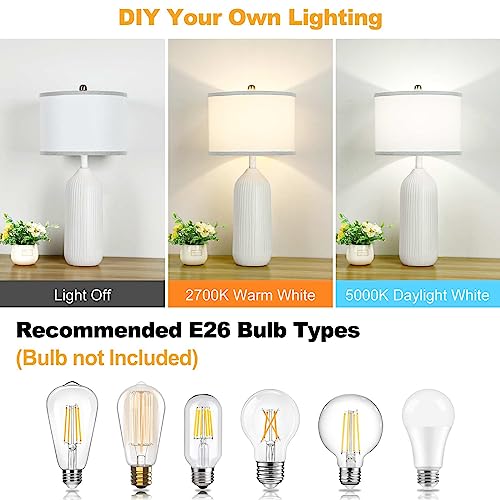 White Ceramic Table Lamp with 3-Color Temperatures U8420
