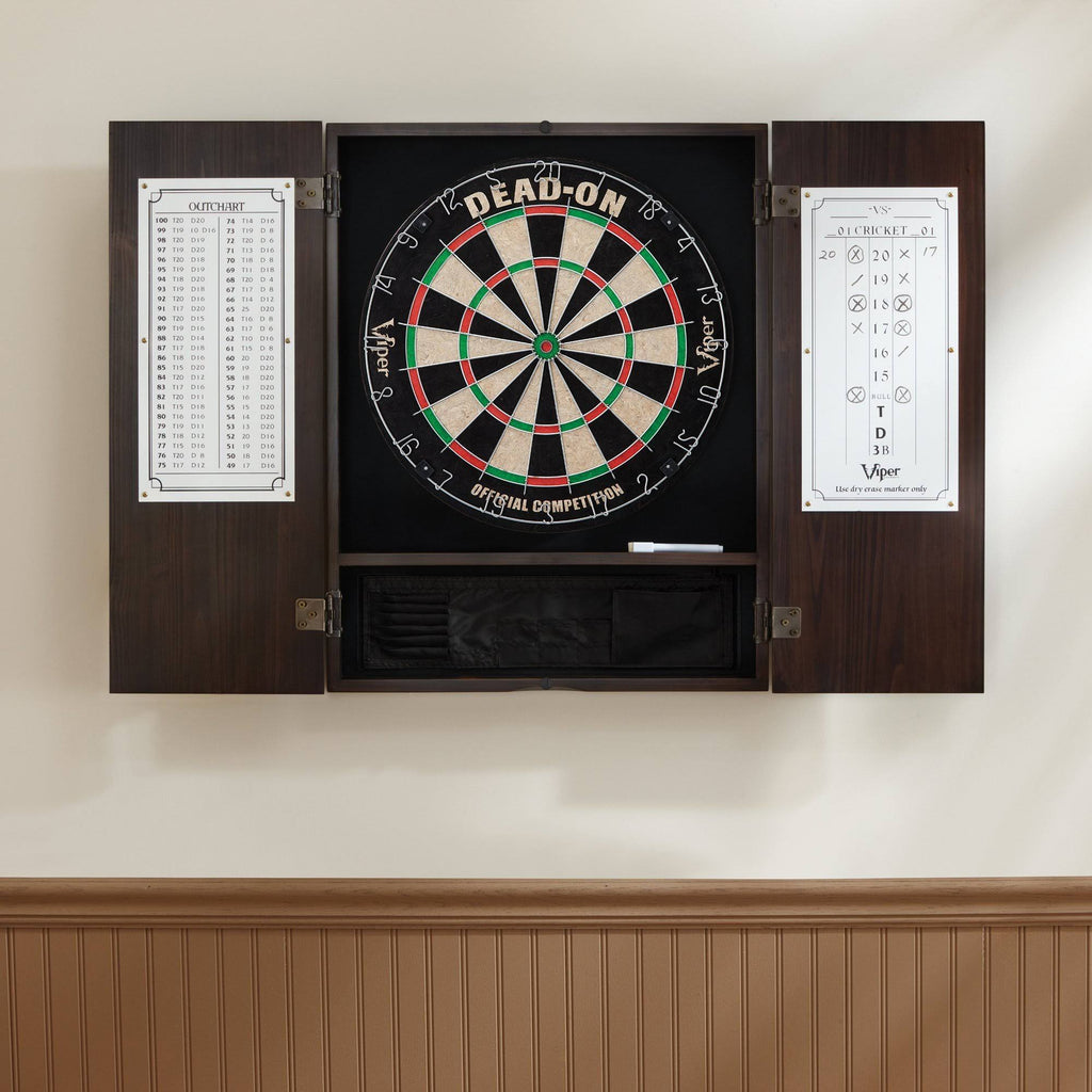 Solid Wood Cabinet & Sisal/Bristle Dartboard Bundle R937000