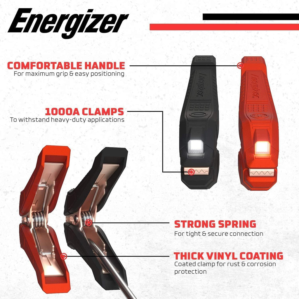 25-Feet 2-Gauge Heavy Duty Jumper Cables with LED Lights, Pack of 2 N8529