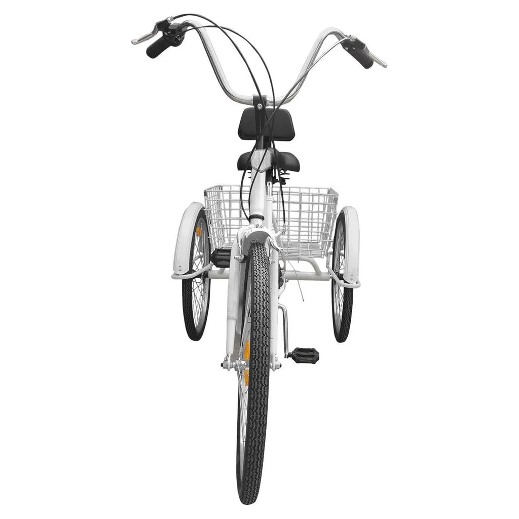 White 24" 3-Wheel Adult Tricycle Bike with Basket Y14376