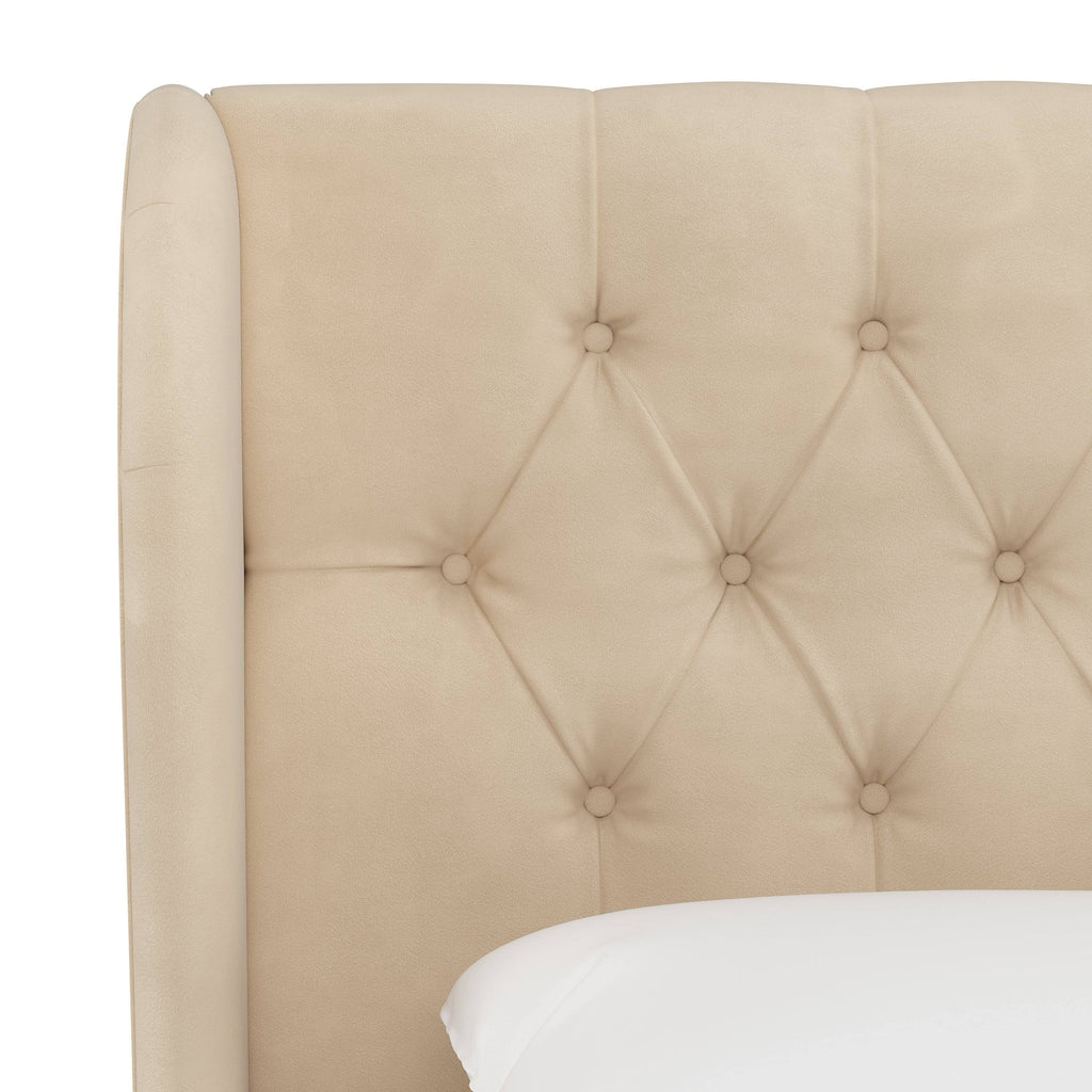 Tufted Wingback Headboard Velvet Pearl G821169