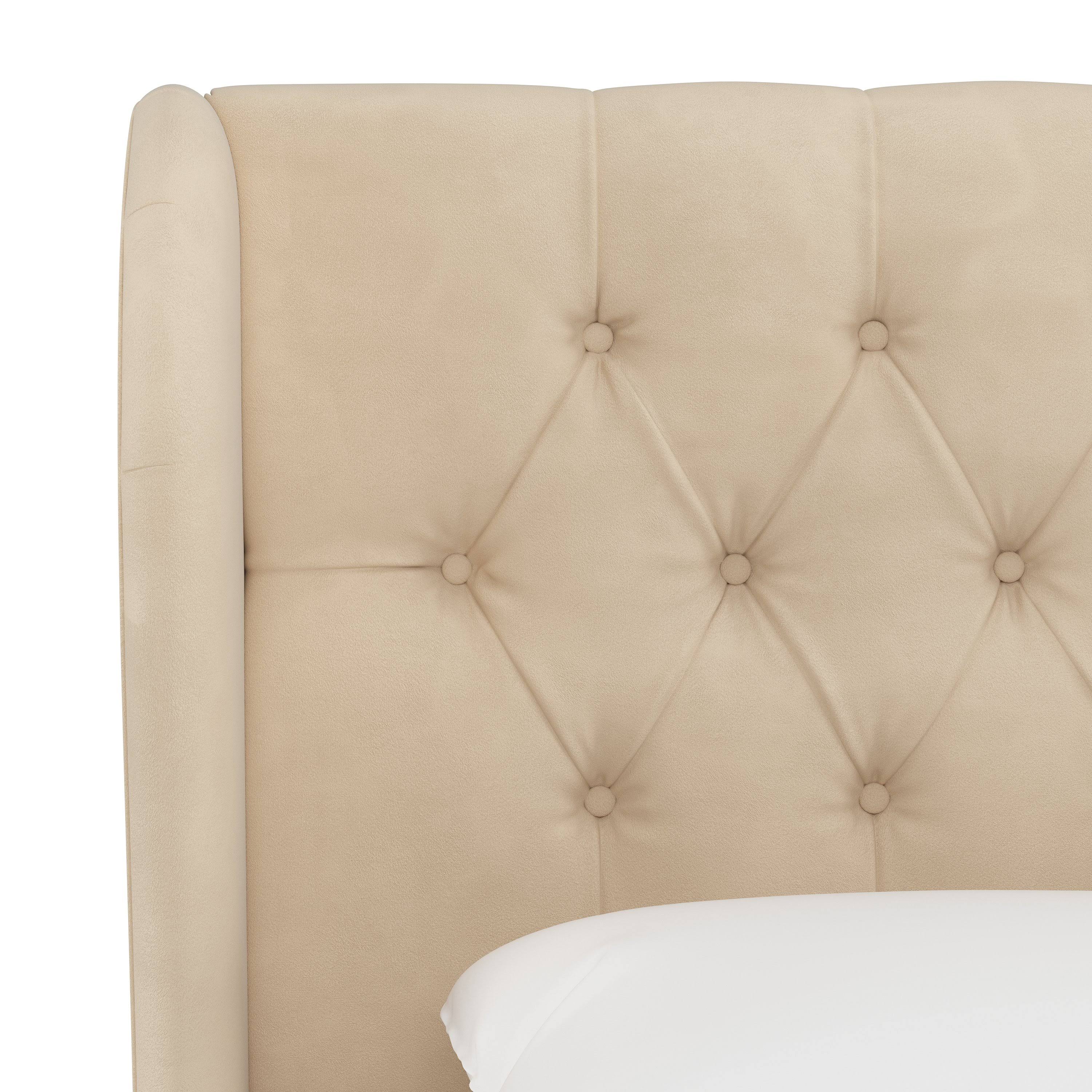 Tufted Wingback Headboard Velvet Pearl G821169