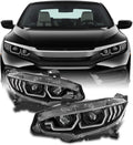Black Sequential Side Signal Projector Headlights Pair I800