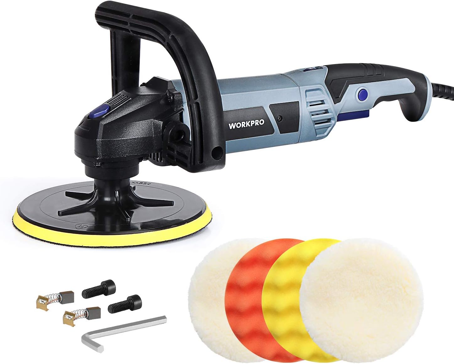 7-inch Buffer Polisher with 4 Pads, 6 Variable Speed D441