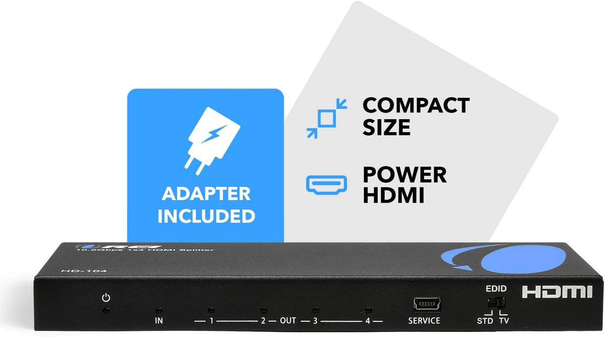 4K 1x4 HDMI Splitter Powered Ver 1.4 Full HD 1080P 3D Support Black Q560