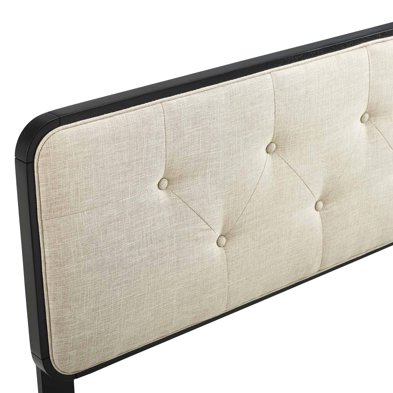 Tufted Twin Fabric and Wood Headboard N2079