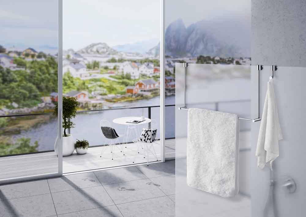 No Drill Towel Rail for Shower Glass W526265