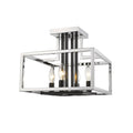 Chrome/Black Steel 4-Light Semi-Flush Mount Fixture A1331